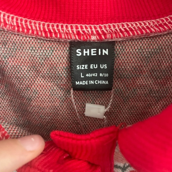 Shien Collared Mini Dress Heart Flowers Red Retro y2k NWT - Picture 3 of 9